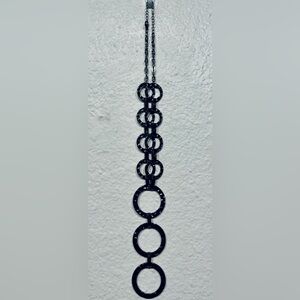 Vintage Black Circle Pendant Necklace